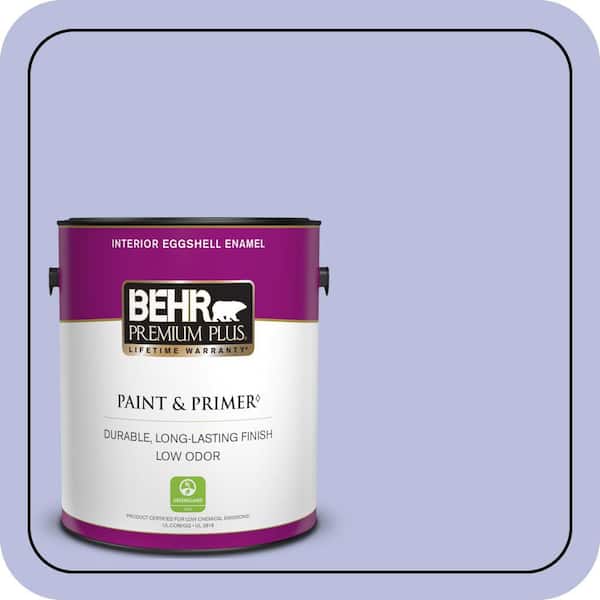 BEHR PREMIUM PLUS 1 gal. #620A-3 Rhapsody Lilac Eggshell Enamel Low Odor Interior Paint & Primer (2)