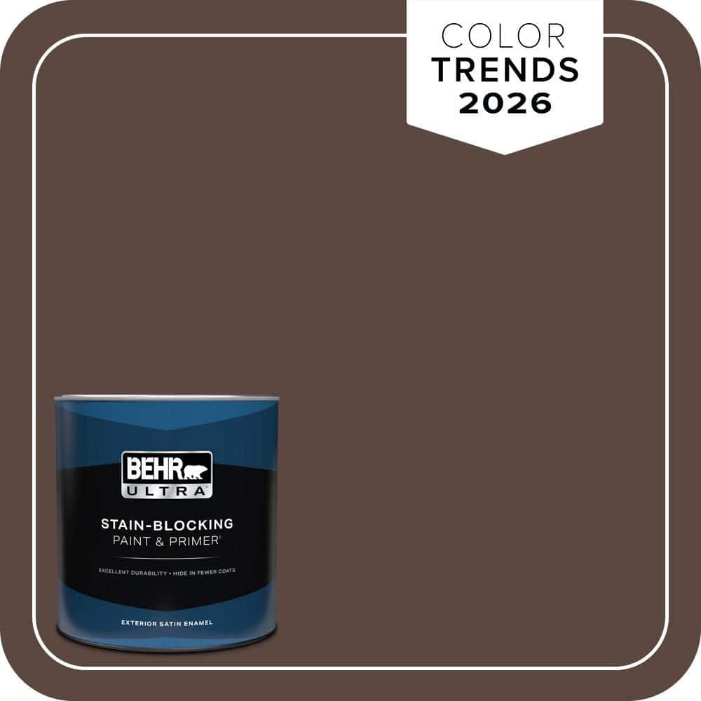 BEHR ULTRA 1 qt. #N170-7 Baronial Brown Satin Enamel Exterior Paint & Primer (1)
