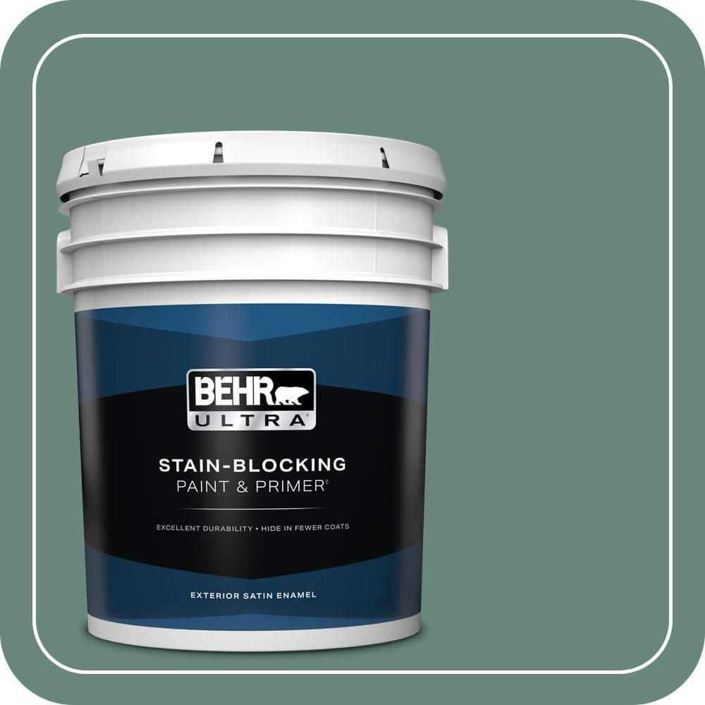 BEHR ULTRA 5 gal. #470F-5 Garland Satin Enamel Exterior Paint & Primer