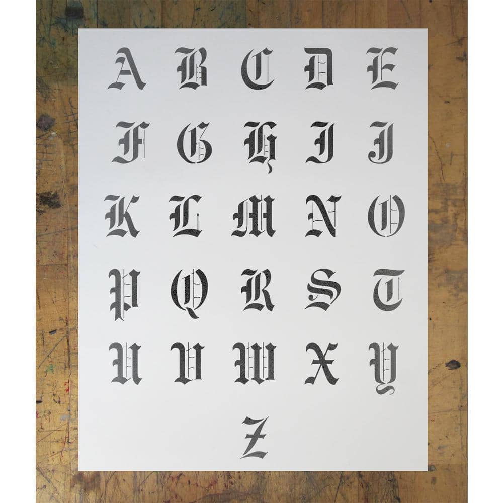 Stencil1 1 in. Old English Font Stencil (2)