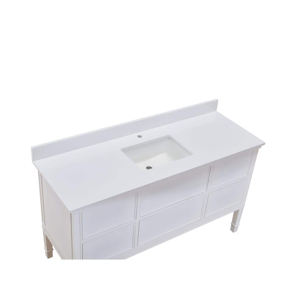Altair Viterbo 61 in. W 22 in. D Composite Stone Vanity Top with White Rectangular Single sink (4)