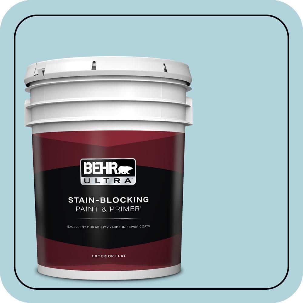 BEHR ULTRA 5 gal. #520E-2 Tropical Breeze Flat Exterior Paint & Primer