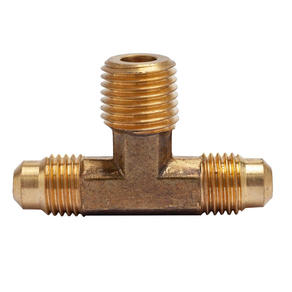 LTWFITTING 1/4 in. Flare x 1/4 in. Flare x 1/4 in. MIP Brass Branch Tee Fitting (5-Pack) (1)