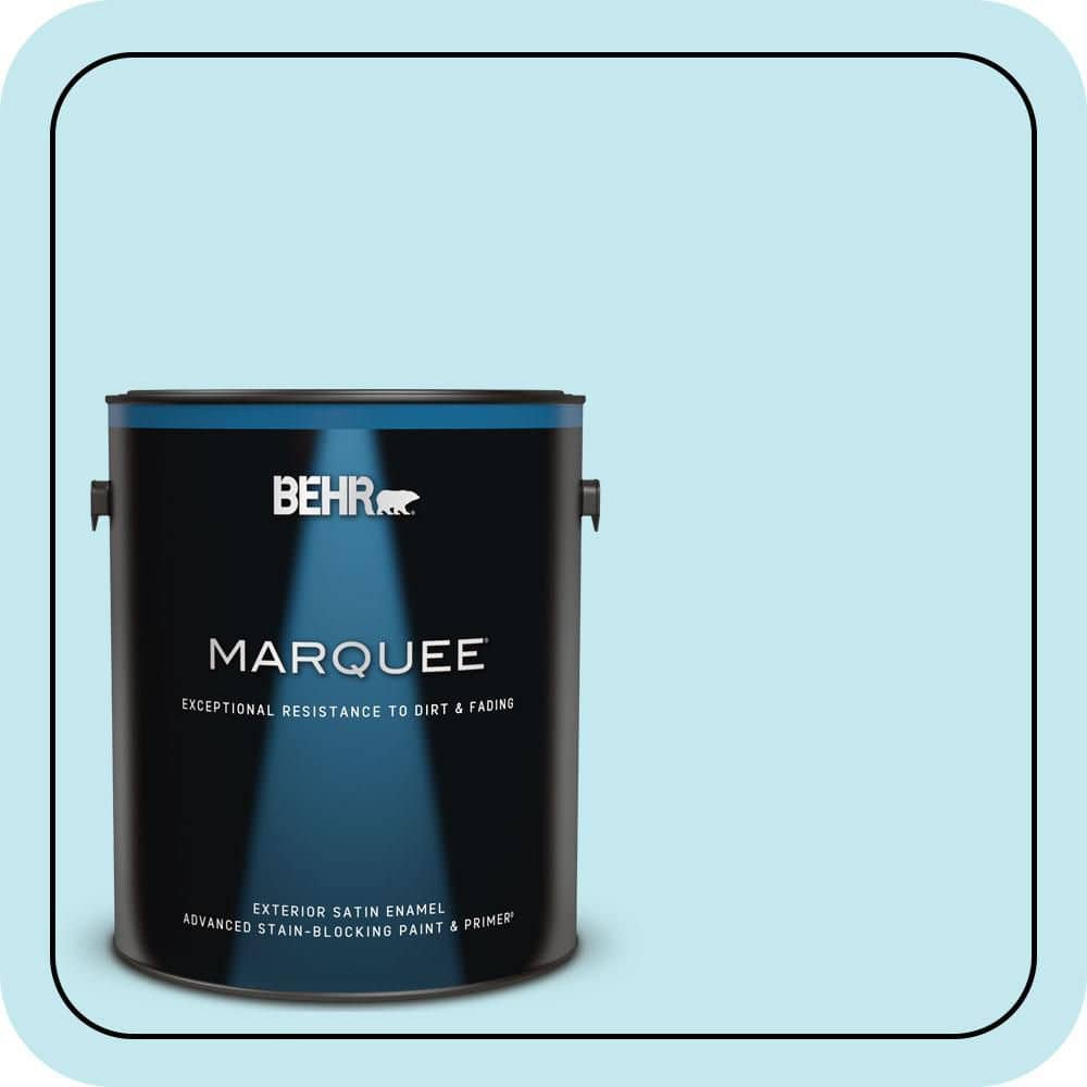 BEHR MARQUEE 1 gal. #P480-1 Niagara Mist Satin Enamel Exterior Paint & Primer