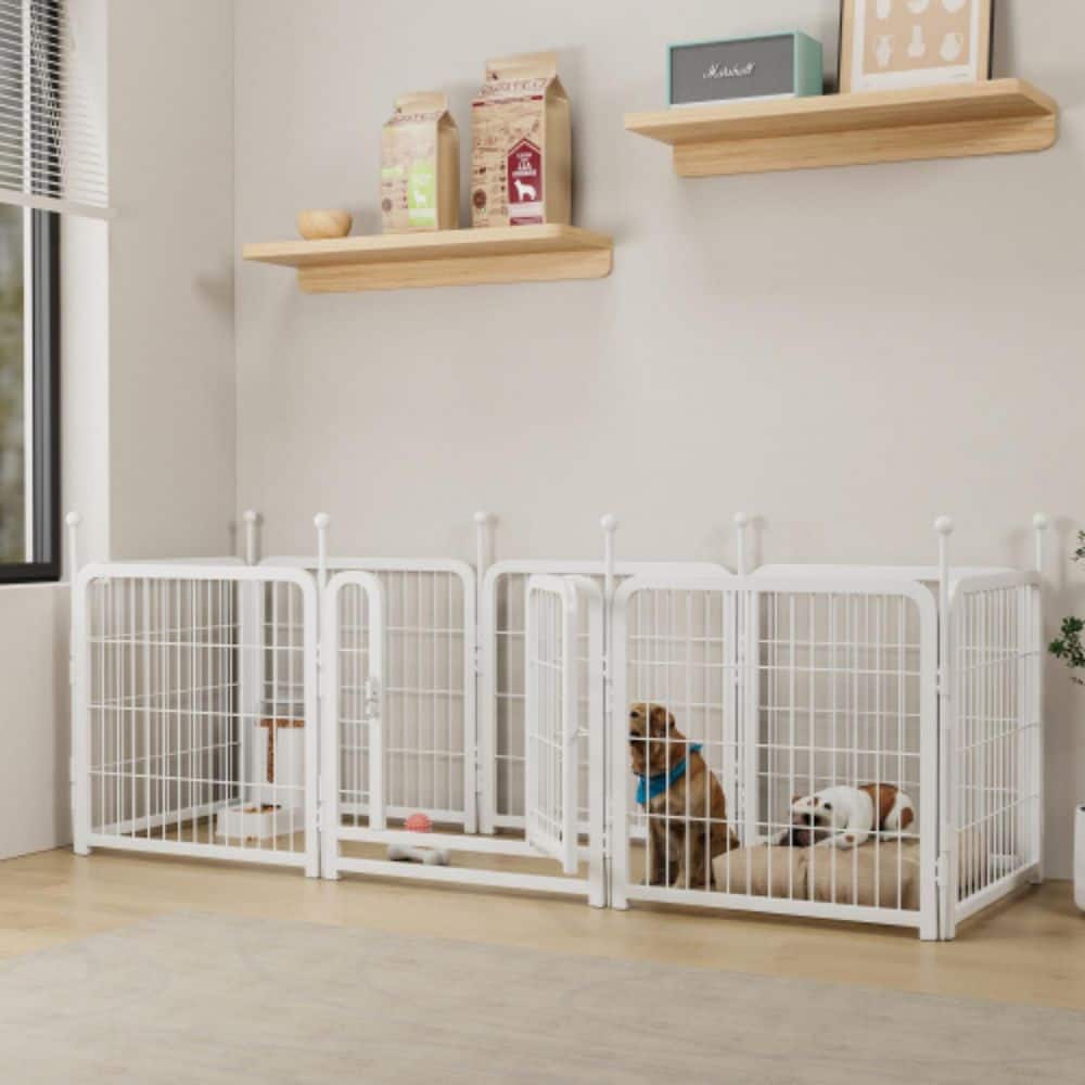 Unbranded Dog Playpen 8-Piece Set 24 Inch High Suitable for Large, Medium and Small Dogs Indoor and Outdoor Foldable (2)