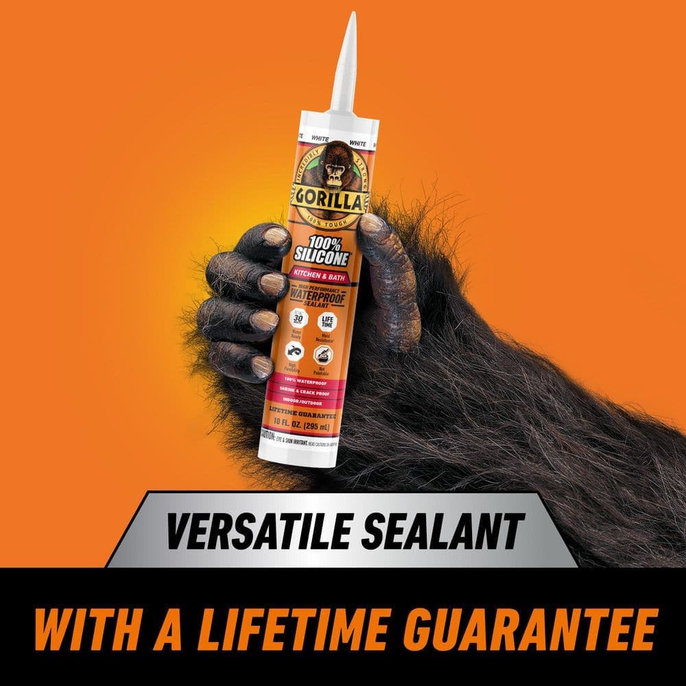 Gorilla 10 oz. White Silicone Kitchen and Bath Sealant 12-Pack (2)