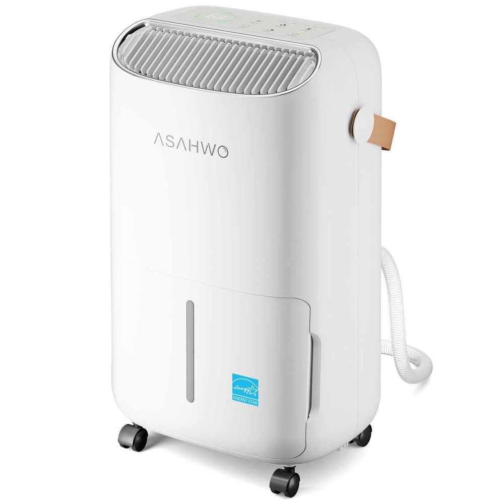ANDTE 45 pt. 4,500 sq. ft. Dehumidifier in White with Bucket and Drain Hose for Basement, Garage and Damp Rooms
