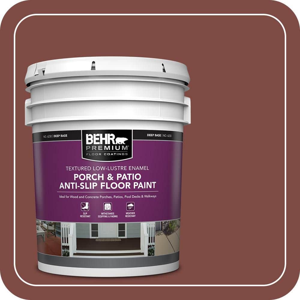 BEHR PREMIUM 5 gal. #PFC-02 Brick Red Textured Low-Lustre Enamel Interior/Exterior Porch and Patio Anti-Slip Floor Paint
