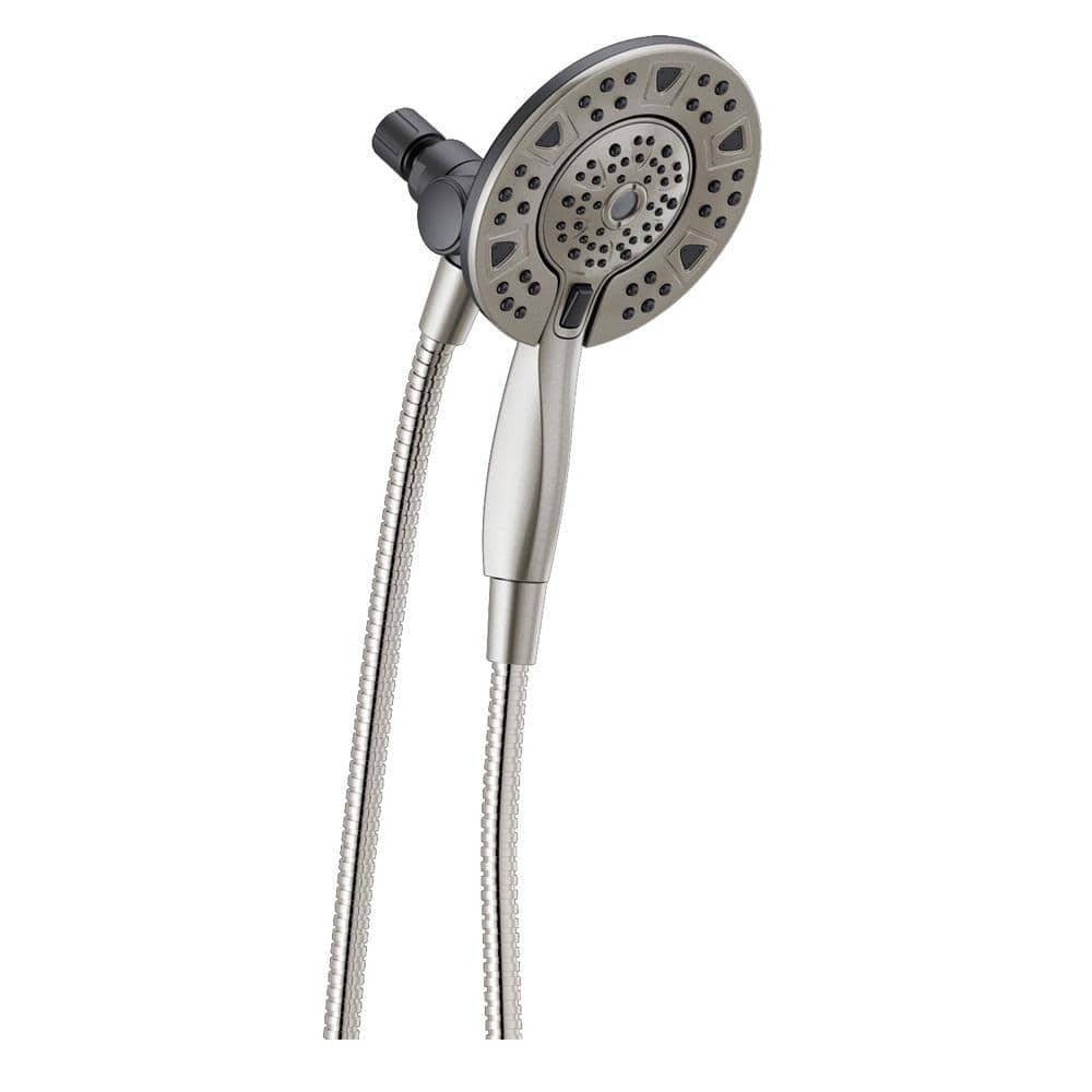 Delta In2ition Two-in-One 4-Spray 6 in. Dual Wall Mount Fixed and Handheld Shower Head in SpotShield Brushed Nickel (1)