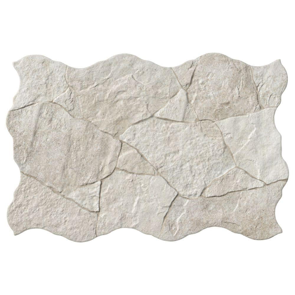 MSI Neptune White 17 in. x 26 in. Matte Porcelain Flagstone Look Floor and Wall Tile (12.24 sq. ft. /Case)