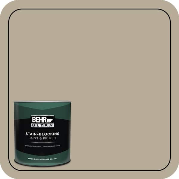 BEHR ULTRA 1 qt. #N310-4 Desert Khaki Semi-Gloss Enamel Exterior Paint & Primer (2)