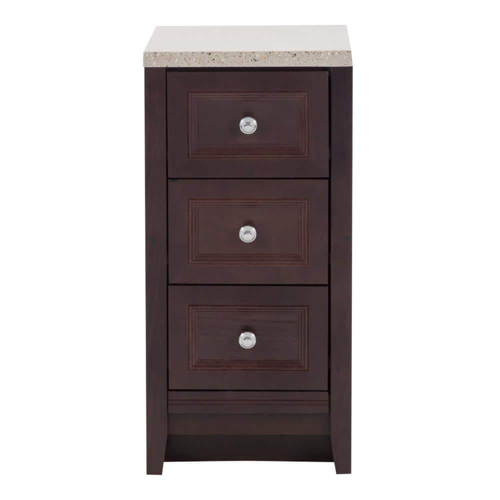 Glacier Bay Delridge 14 in. W x 17 in. D x 30 in. H Chocolate Linen Cabinet