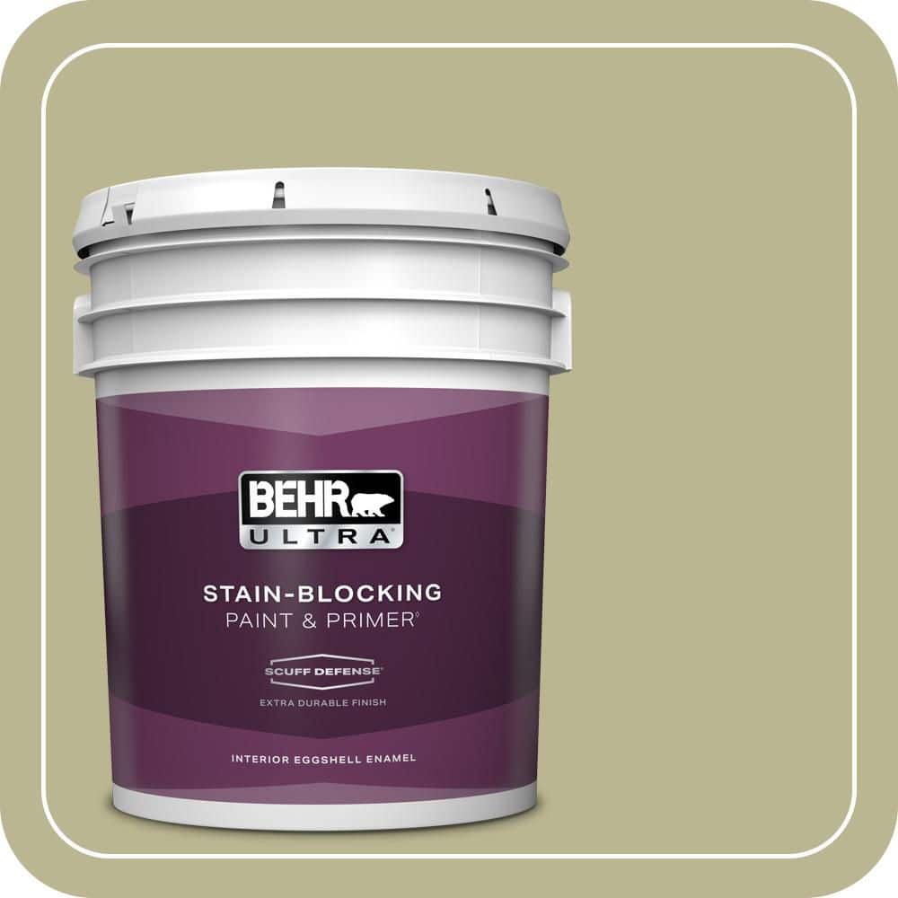BEHR ULTRA 5 gal. #MQ6-56 Lichen Extra Durable Eggshell Enamel Interior Paint & Primer