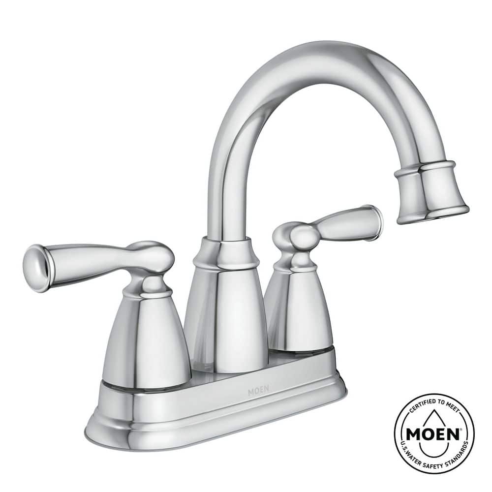MOEN Banbury 4 in. Centerset Double Handle Bathroom Faucet in Chrome (2)