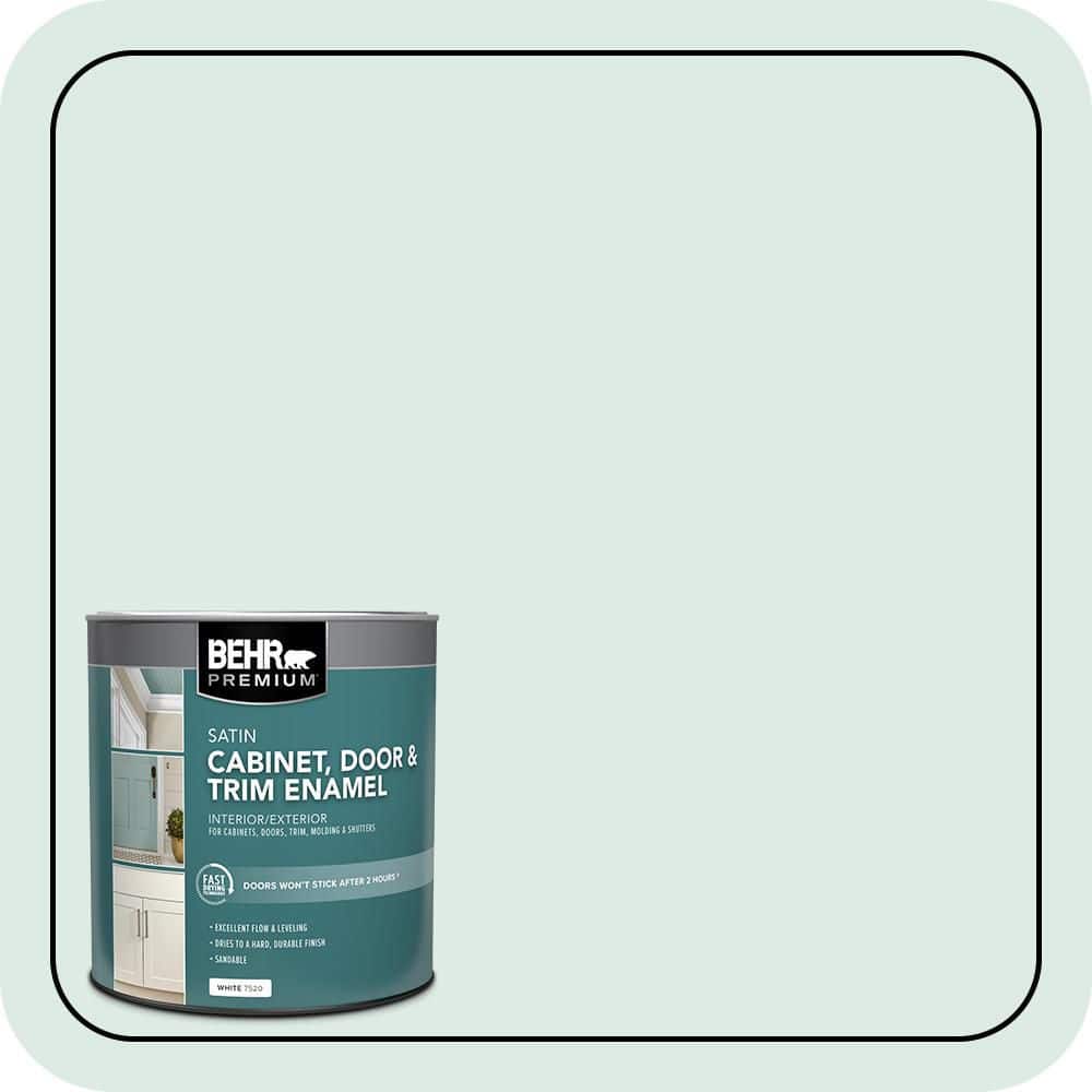 BEHR PREMIUM 1 qt. #M430-1 Snowbound Satin Enamel Interior/Exterior Cabinet, Door & Trim Paint