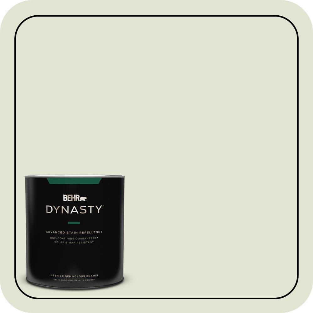 BEHR DYNASTY 1 qt. #S360-1 Yoga Daze Semi-Gloss Enamel Interior Stain-Blocking Paint & Primer