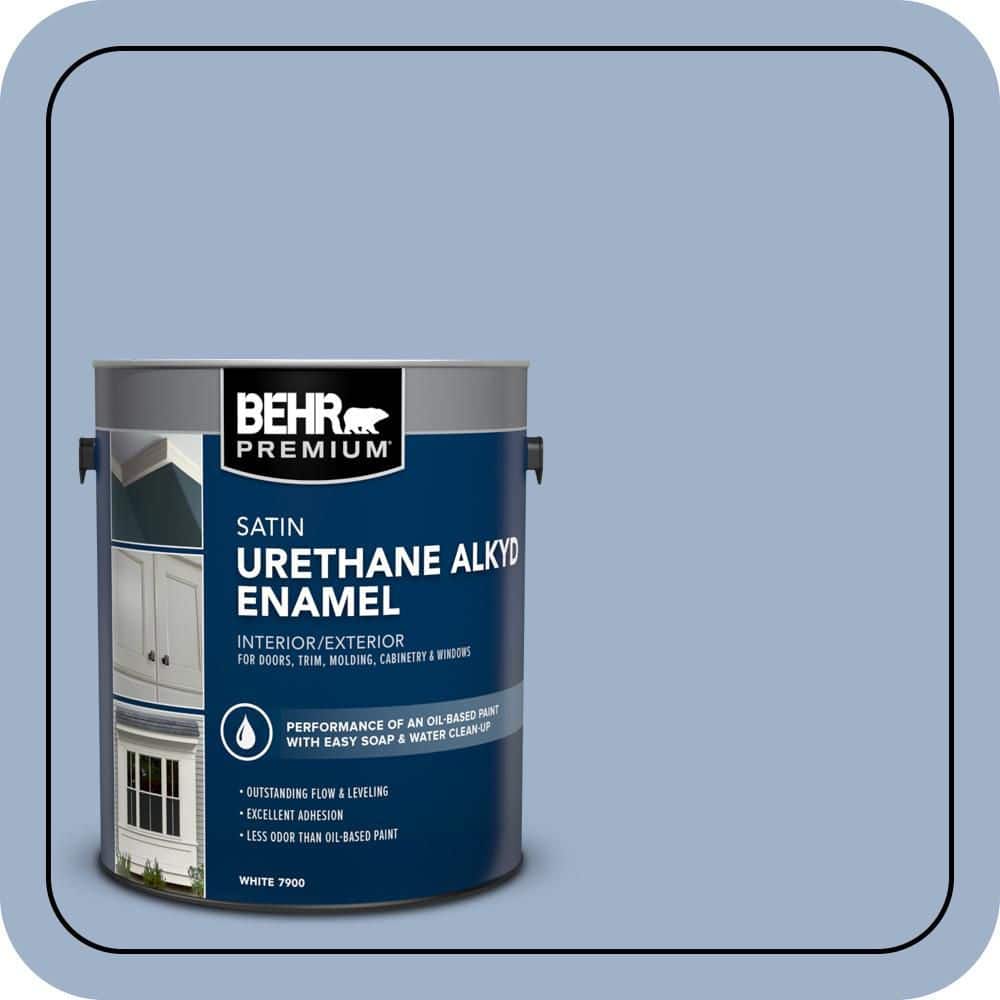 BEHR PREMIUM 1 gal. #S530-3 Aerial View Urethane Alkyd Satin Enamel Interior/Exterior Paint (1)