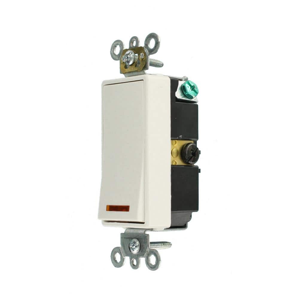 Leviton Decora Plus Commercial Grade 3-Way Lighted Rocker Switch with Pilot Light, 5633-2W (3)