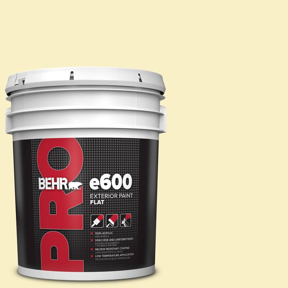 BEHR PRO 5 gal. #400A-1 Candlelight Yellow Flat Exterior Paint (1)