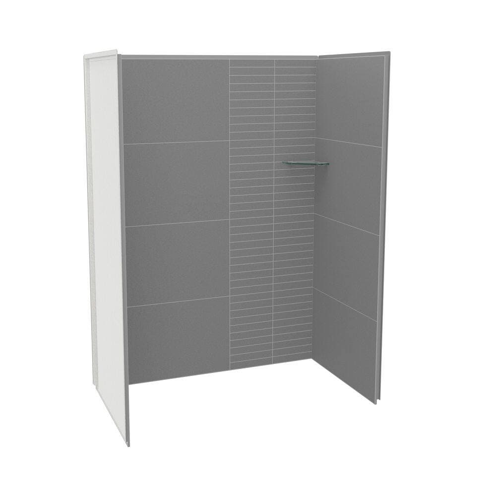 MAAX Utile 60 in. W x 32.5 in. D x 80 in. H Three piece Direct-to-Stud Composite Alcove Shower Wall Surrounds in Pebble Grey (2)