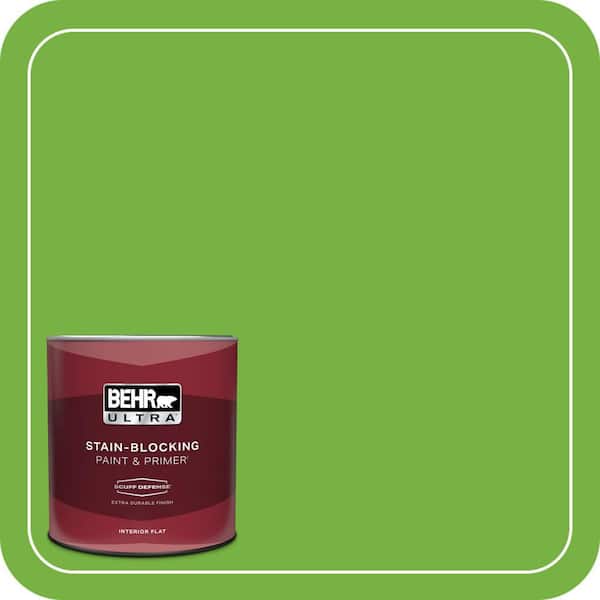 BEHR ULTRA 1 qt. #S-G-430 Sparkling Apple Extra Durable Flat Interior Paint & Primer (2)