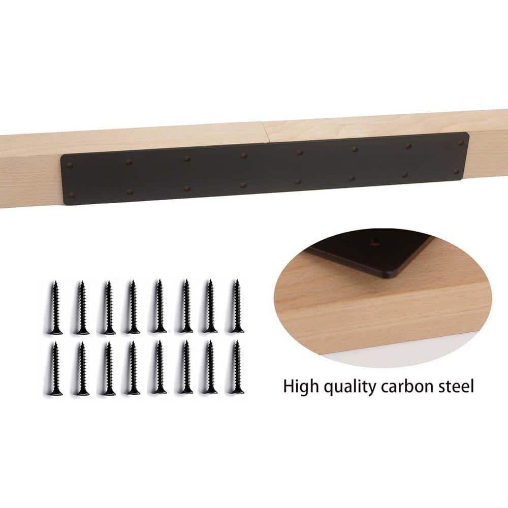 KIWDZFU 11. 5x2 3mm Steel I Shape Mending Plate Heavy Duty Nail Plate 4-Pack for Wood DIY Projects and Repairs (3)