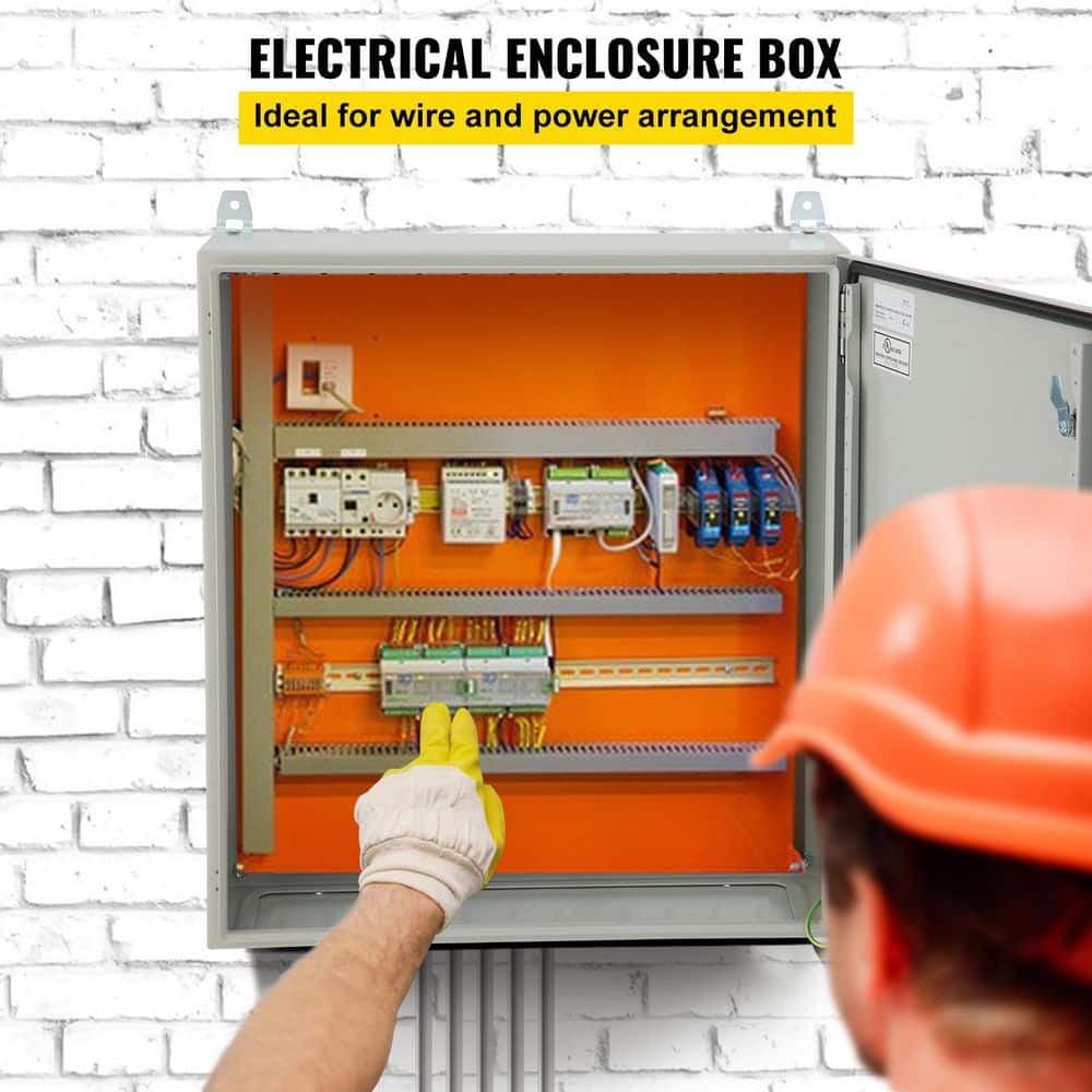 SVOPES 24 x 24 x 12 in. NEMA 4 Electrical Enclosure Box, IP65 Waterproof and Dustproof Cold-Rolled Carbon Steel, Outdoor/Indoor (2)