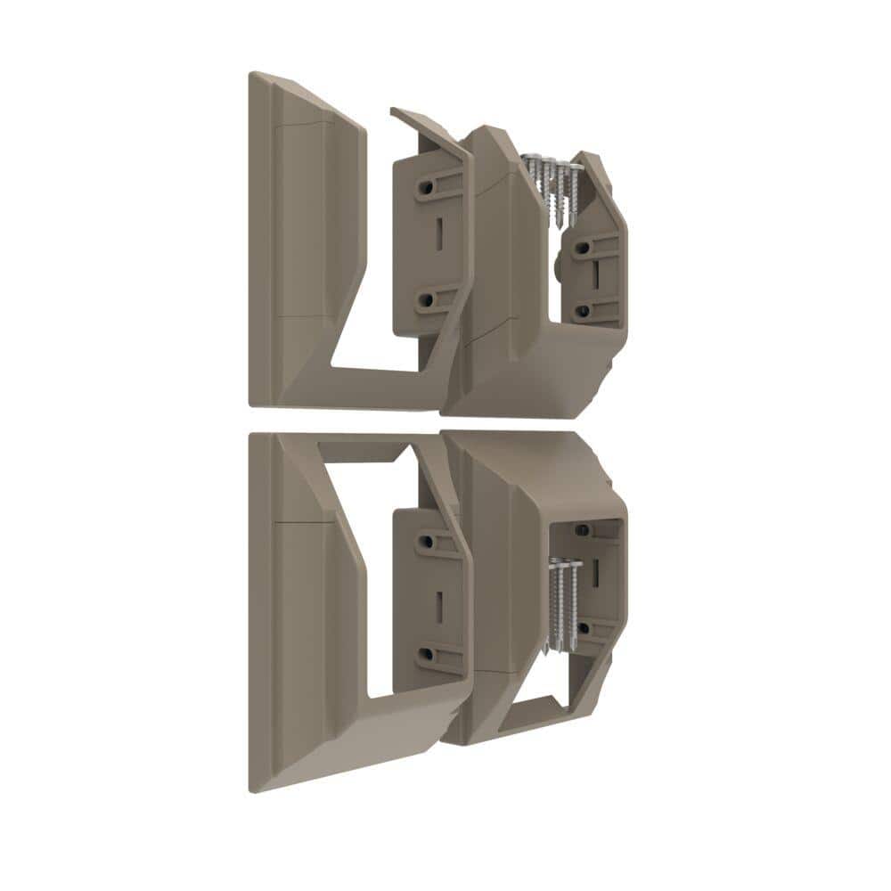 RDI Deck Top Stair Bracket Set in Earth (2 Top and 2 Bottom Brackets) (1)