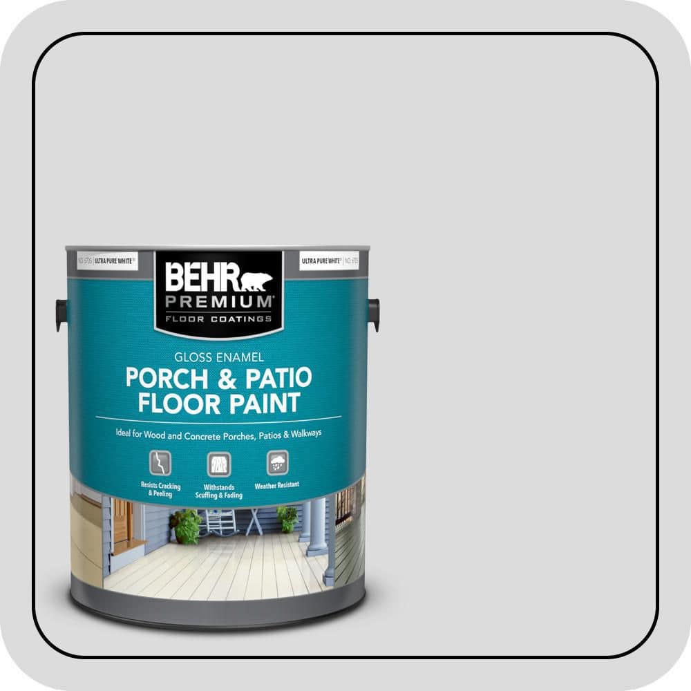 BEHR PREMIUM 1 gal. #N530-1 Pixel White Gloss Enamel Interior/Exterior Porch and Patio Floor Paint