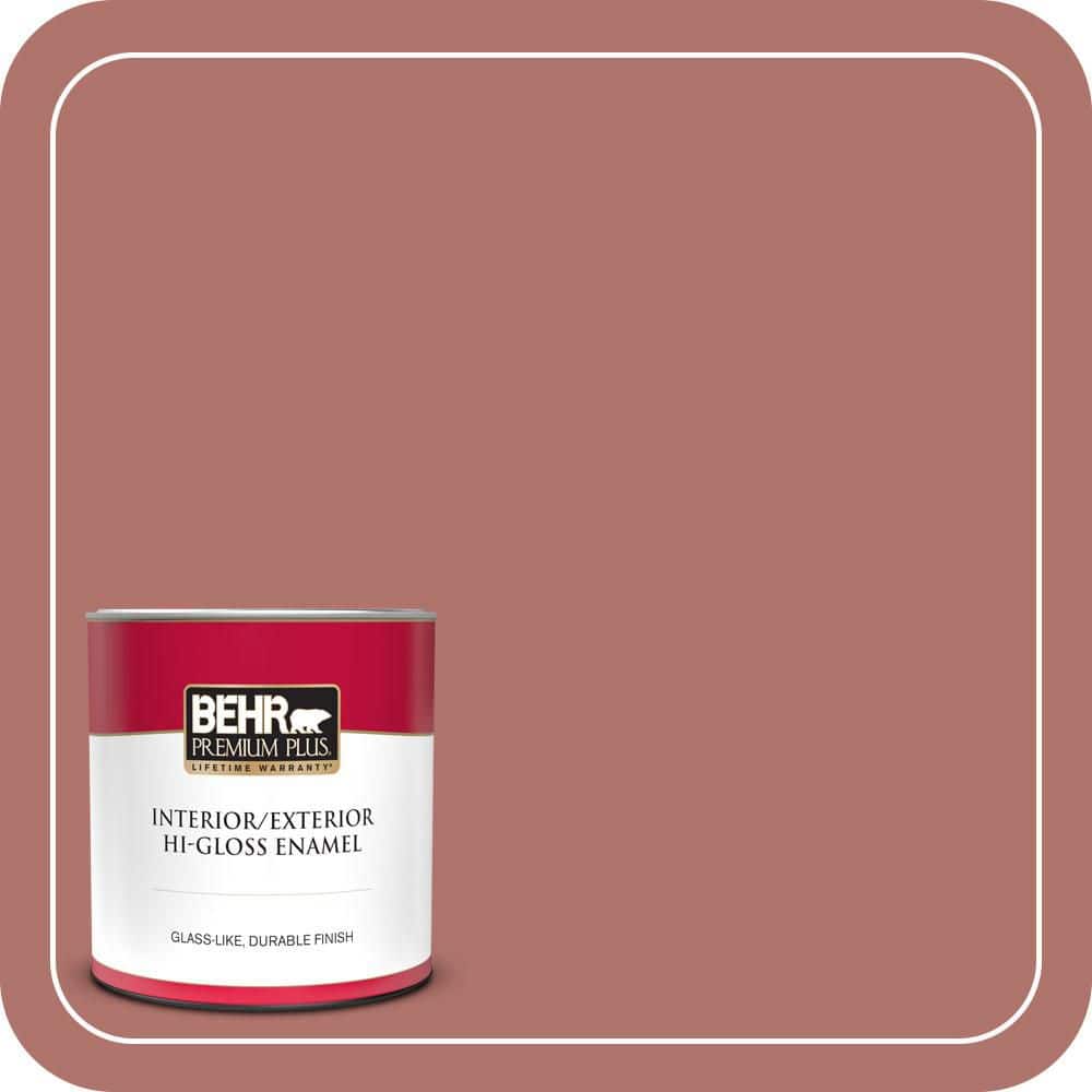 BEHR PREMIUM PLUS 1 qt. #PMD-81 Tandoori Spice Hi-Gloss Enamel Interior/Exterior Paint & Primer (1)