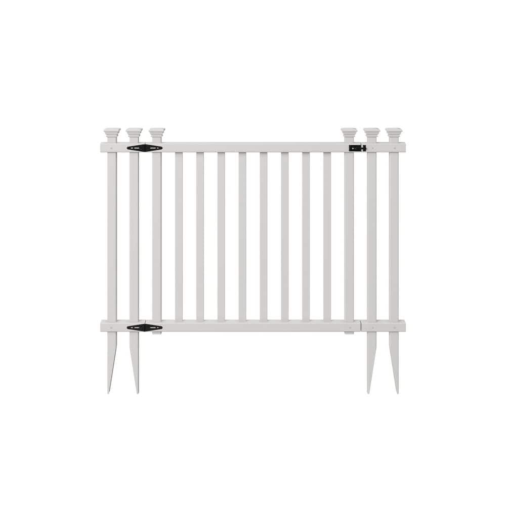Zippity Outdoor Products 4.3 ft. W x 3 ft. H White Vinyl Baskenridge Fence Gate