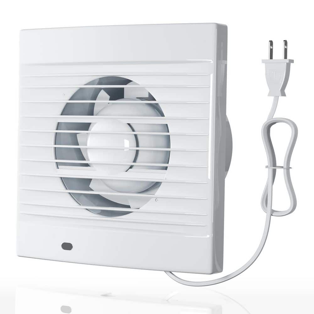 Wudkey 1-Piece Bathroom Accessory Set in White, 4 in. Wall Mount Bathroom Exhaust Fan, Plug in Wall Exhaust Fan (1)