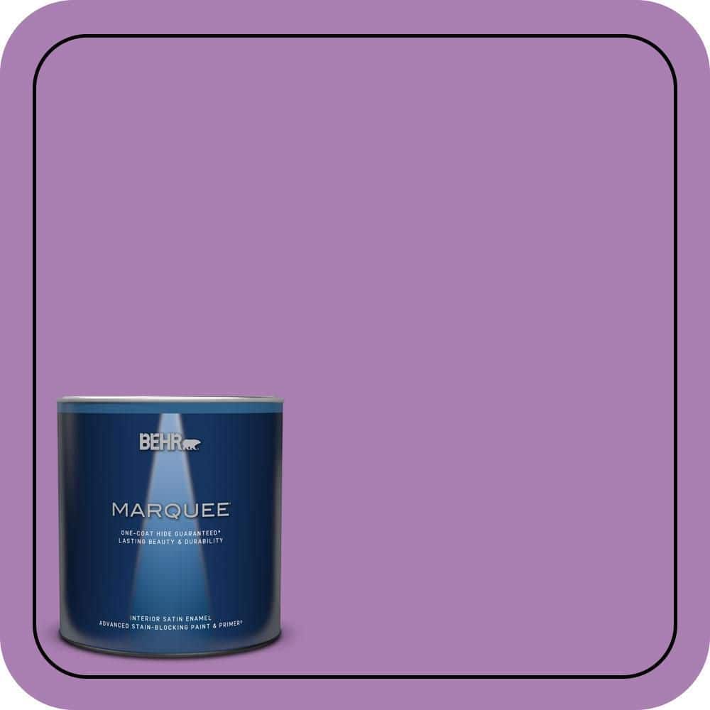 BEHR MARQUEE 1 qt. #P100-5 I Heart Potion Satin Enamel Interior Paint & Primer