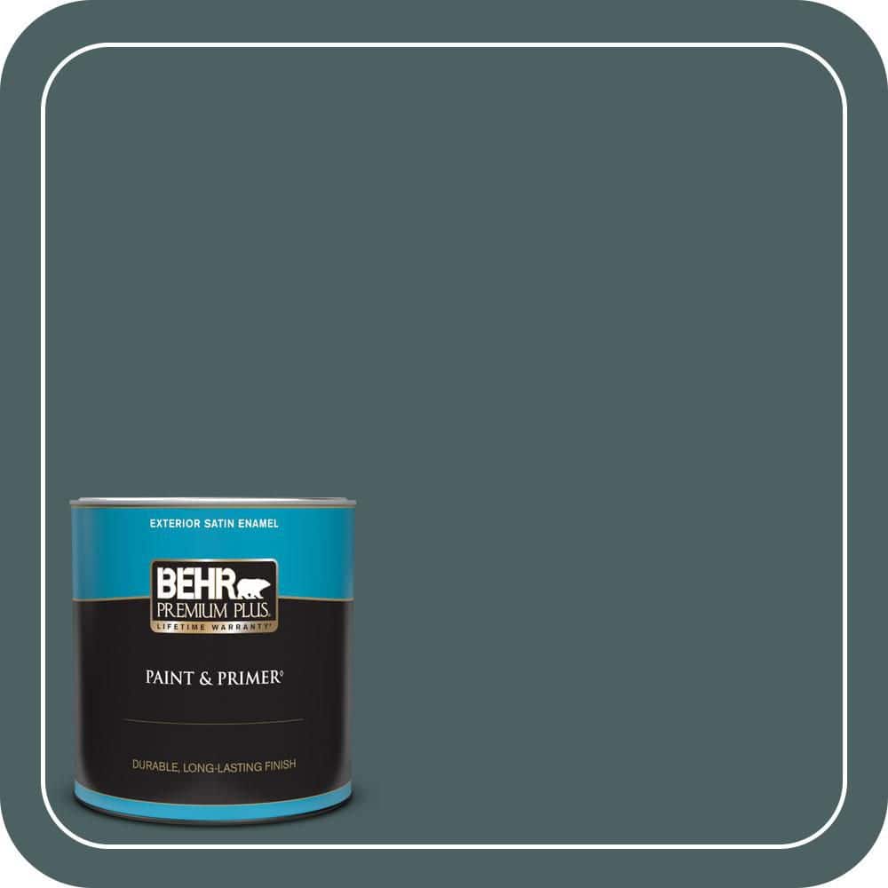 BEHR PREMIUM PLUS 1 qt. #PPU12-20 Underwater color Satin Enamel Exterior Paint & Primer