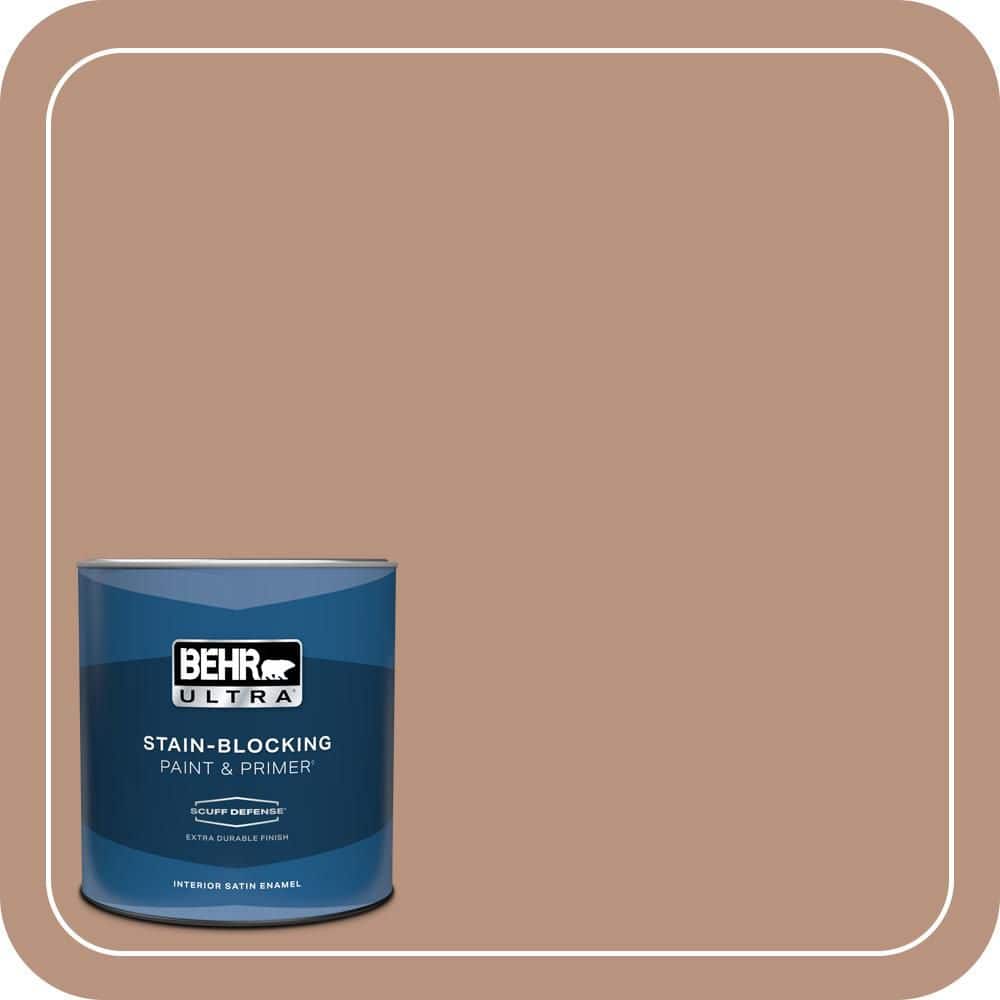 BEHR ULTRA 1 qt. #MQ1-59 Caramel Cream Extra Durable Satin Enamel Interior Paint & Primer