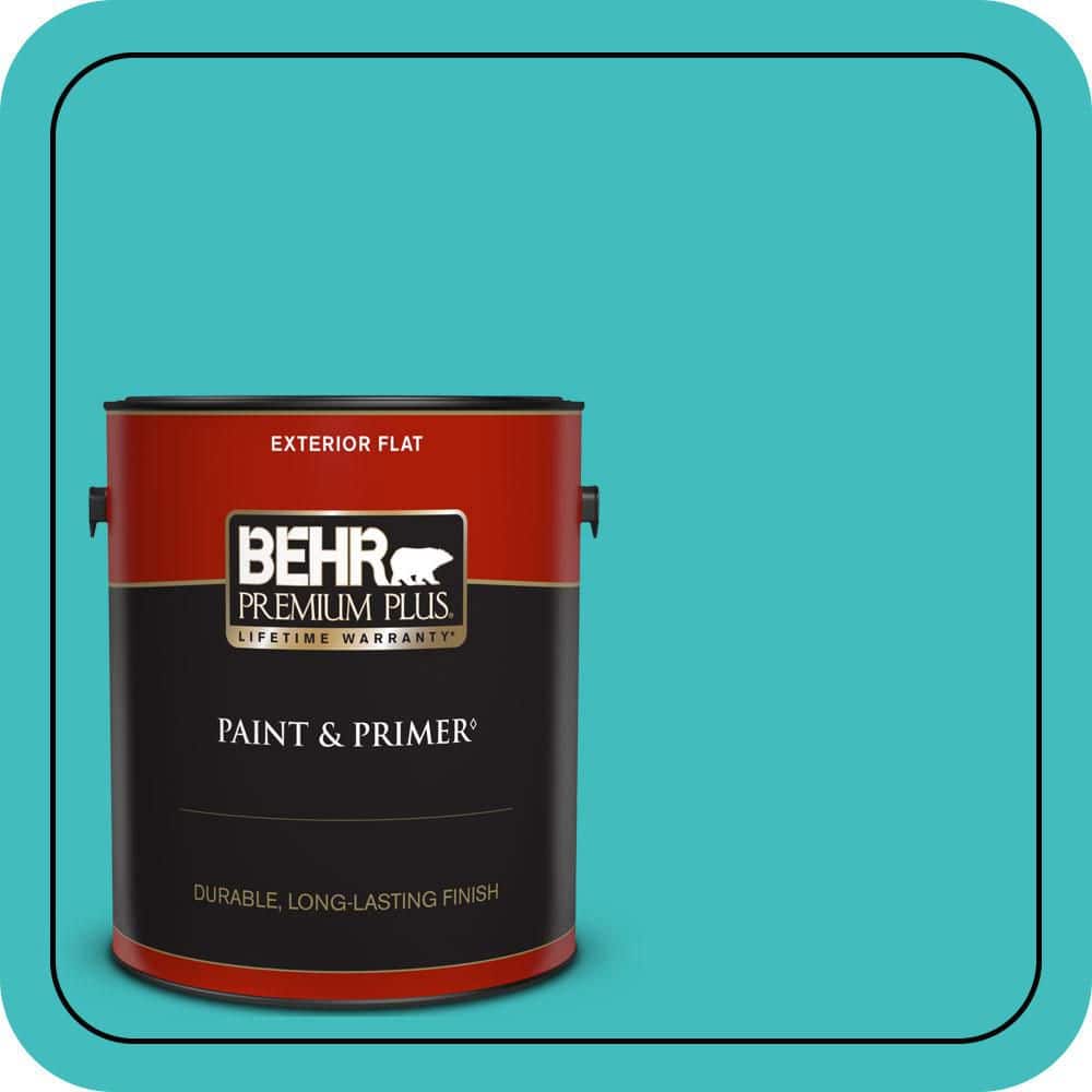 BEHR PREMIUM PLUS 1 gal. #P460-4 Lagoon Rock Flat Exterior Paint & Primer (1)