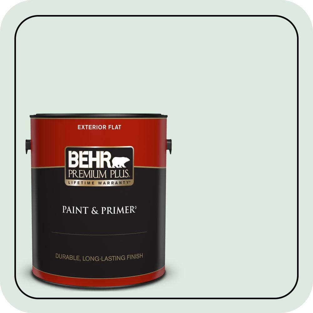 BEHR PREMIUM PLUS 1 gal. #470E-2 Water Mark Flat Exterior Paint & Primer