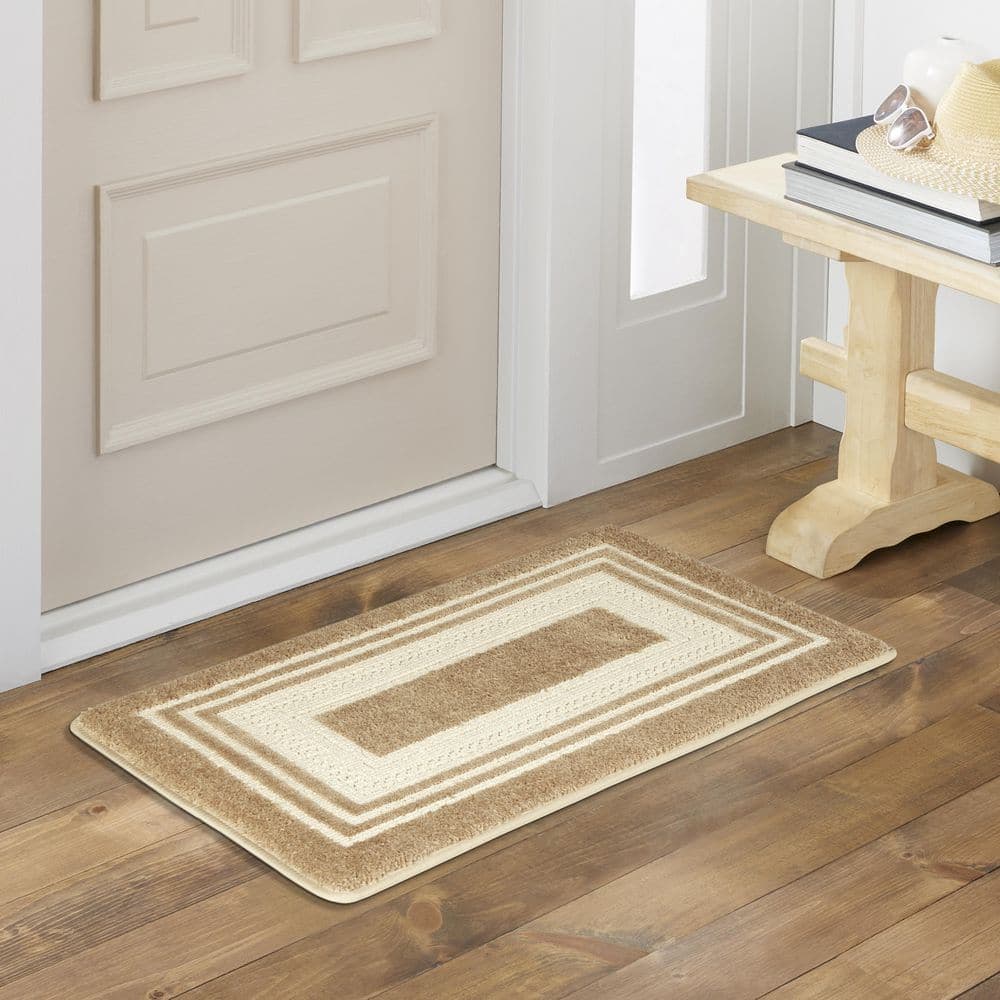 Home Dynamix Montclair Beige 19.7 in. x 31.5 in. Kitchen Mat (4)