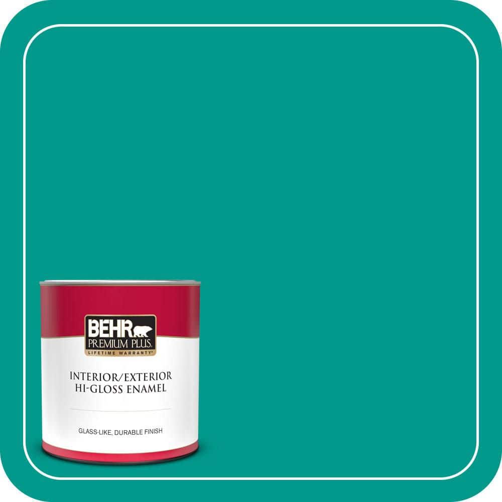BEHR PREMIUM PLUS 1 qt. #MQ4-19 Plumage Hi-Gloss Enamel Interior/Exterior Paint & Primer (1)