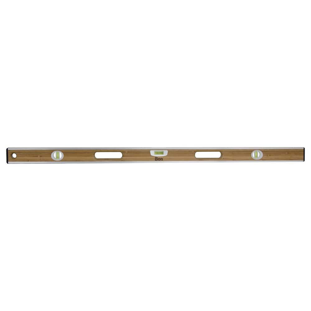 Bon Tool 48 in. Aluminum Bound Laminated Bamboo Level