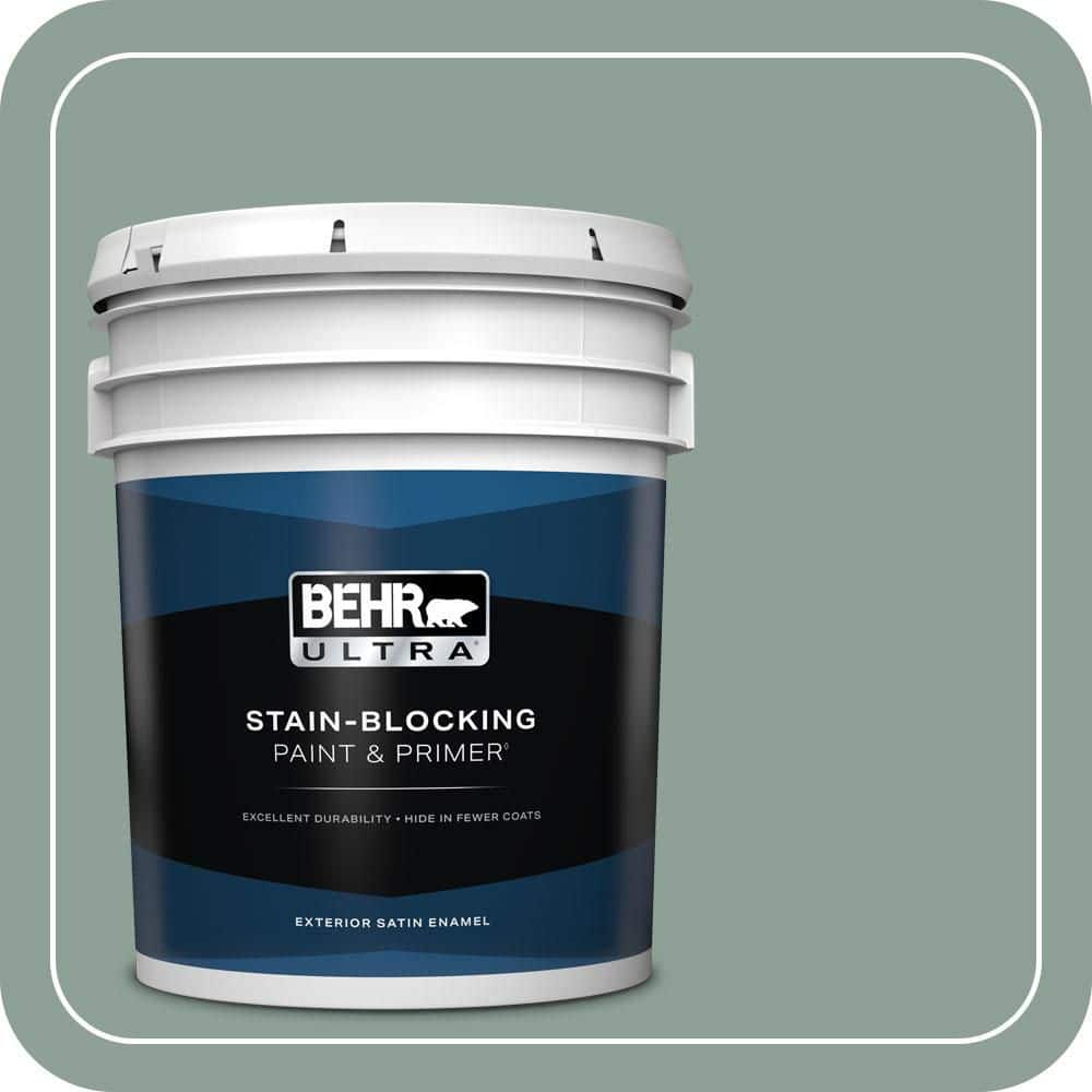 BEHR ULTRA 5 gal. #QE-44 Eucalyptus Satin Enamel Exterior Paint & Primer