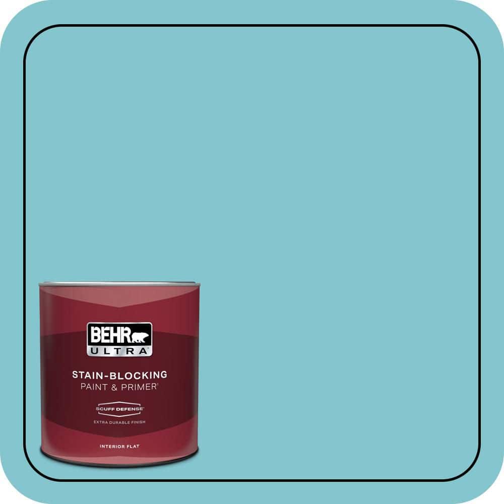 BEHR ULTRA 1 qt. #520D-4 Shallow Sea Extra Durable Flat Interior Paint & Primer