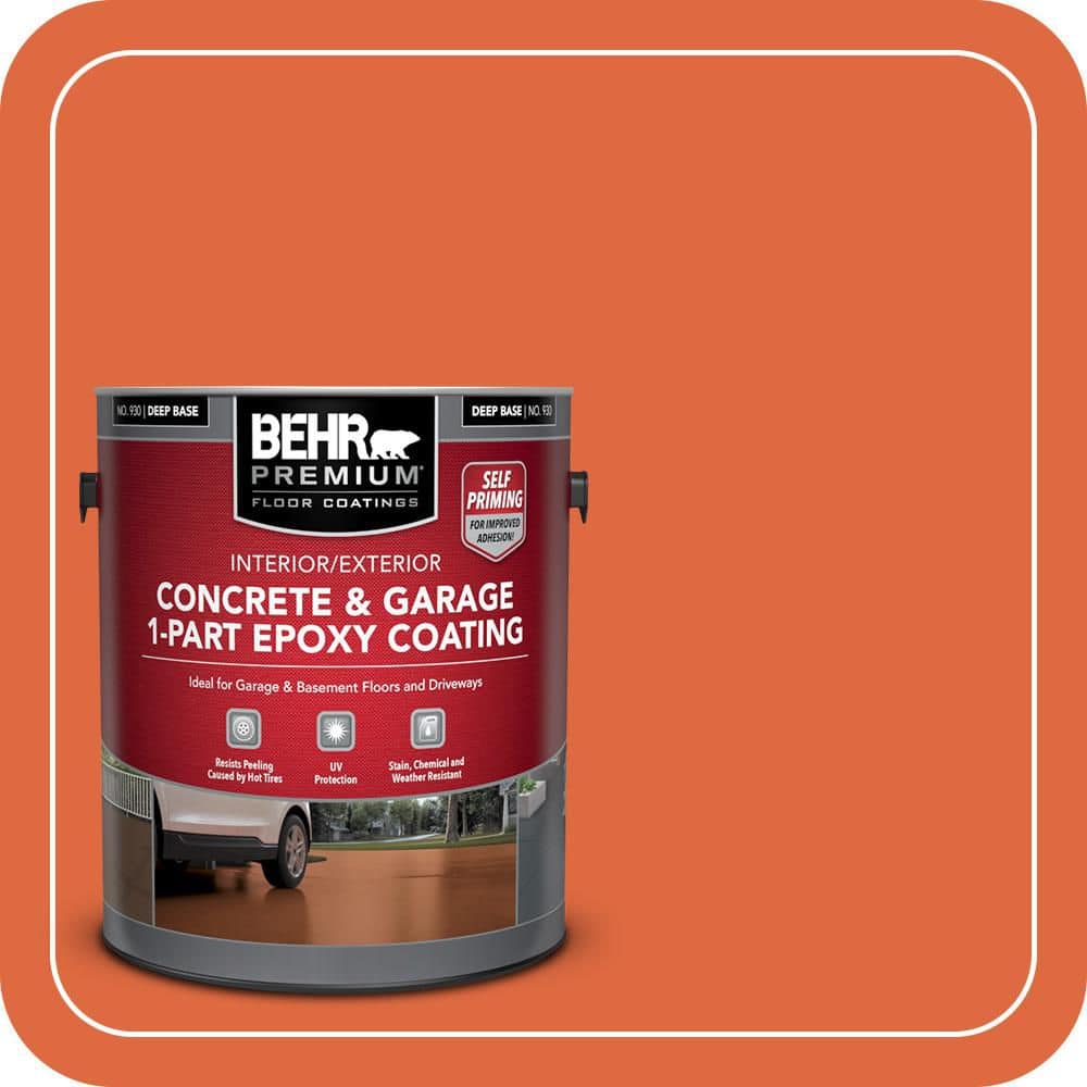 BEHR PREMIUM 1 gal. #P200-7 Bonfire Night Self-Priming 1-Part Epoxy Satin Interior/Exterior Concrete and Garage Floor Paint (1)