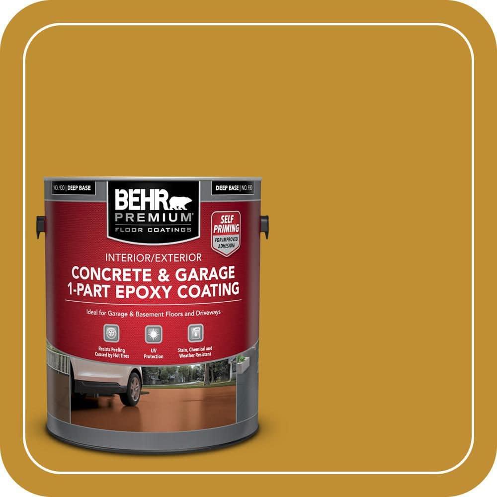 BEHR PREMIUM 1 gal. #M290-7 Turmeric Self-Priming 1-Part Epoxy Satin Interior/Exterior Concrete and Garage Floor Paint (1)