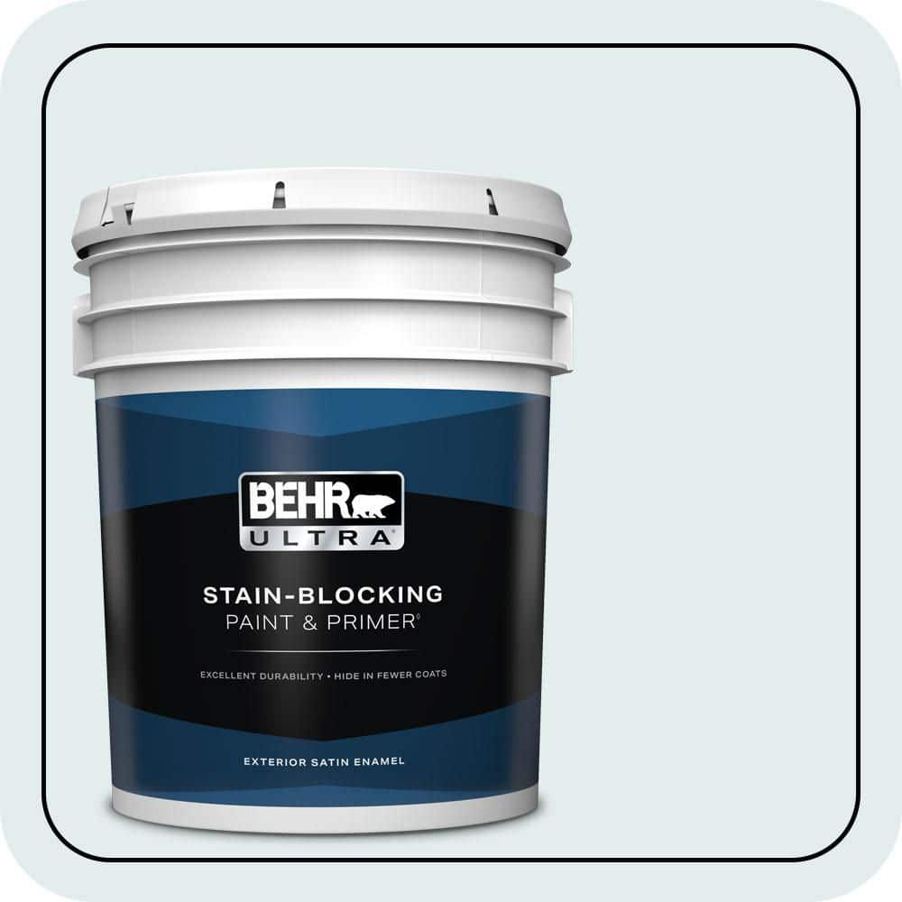 BEHR ULTRA 5 gal. #530C-1 Club Soda Satin Enamel Exterior Paint & Primer