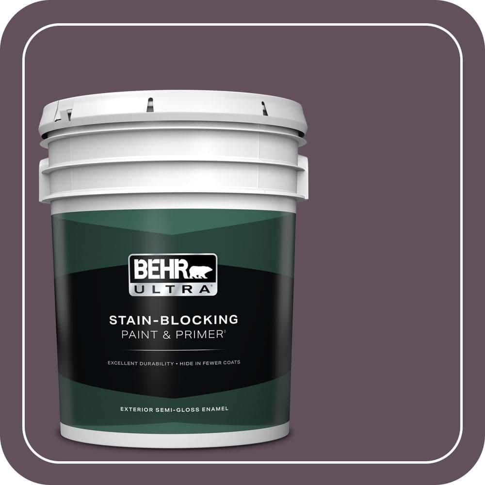 BEHR ULTRA 5 gal. #S100-7 Medieval Wine Semi-Gloss Enamel Exterior Paint & Primer