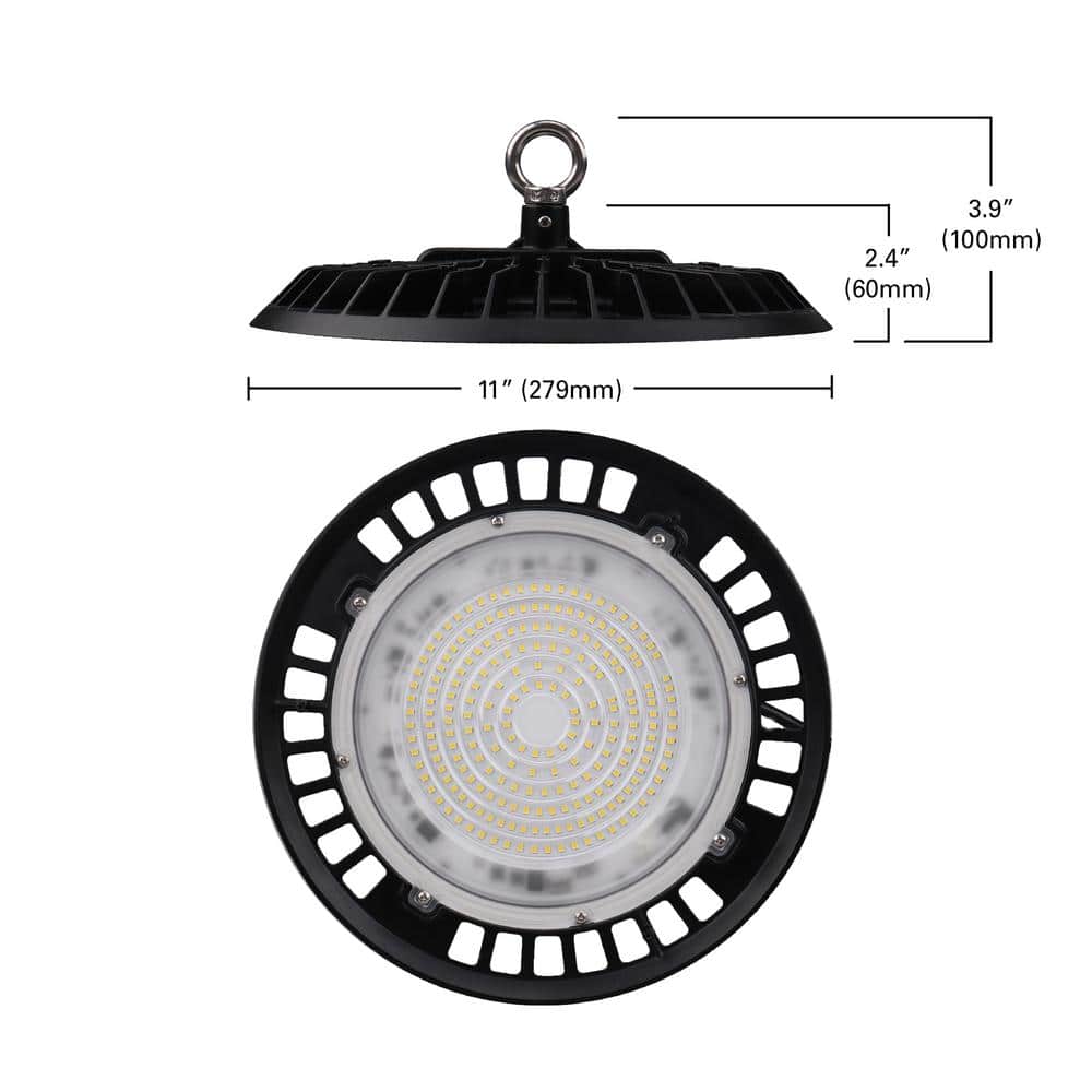 Metalux 11 in. HBD High Bay 180-Watt Equivalent, 16K Lumens 5K CCT Cord and Plug (3)