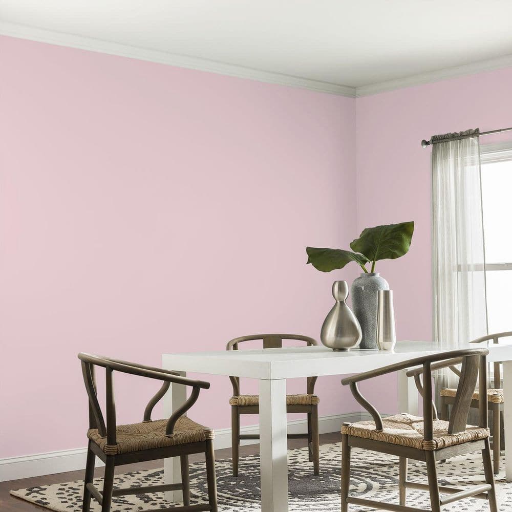 Glidden Ultra-Hide 1 gal. PPG1048-3 Rose Cloud Satin Interior Paint (4)