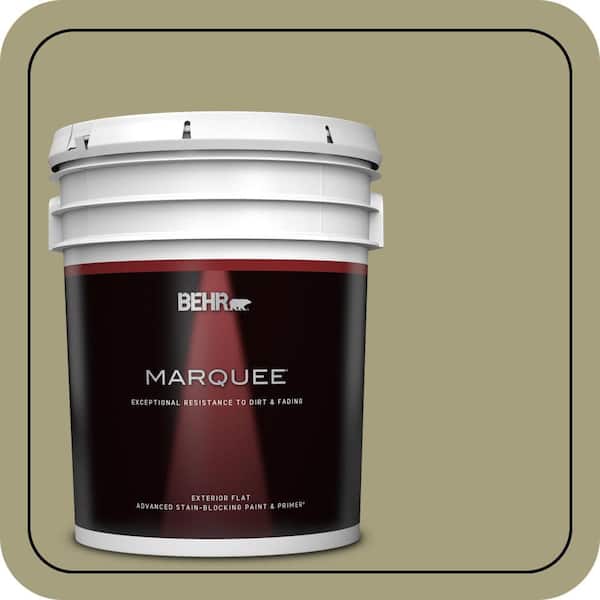 BEHR MARQUEE 5 Gal. #S350-4A Dried Rosemary Flat Exterior Paint and Primer (2)
