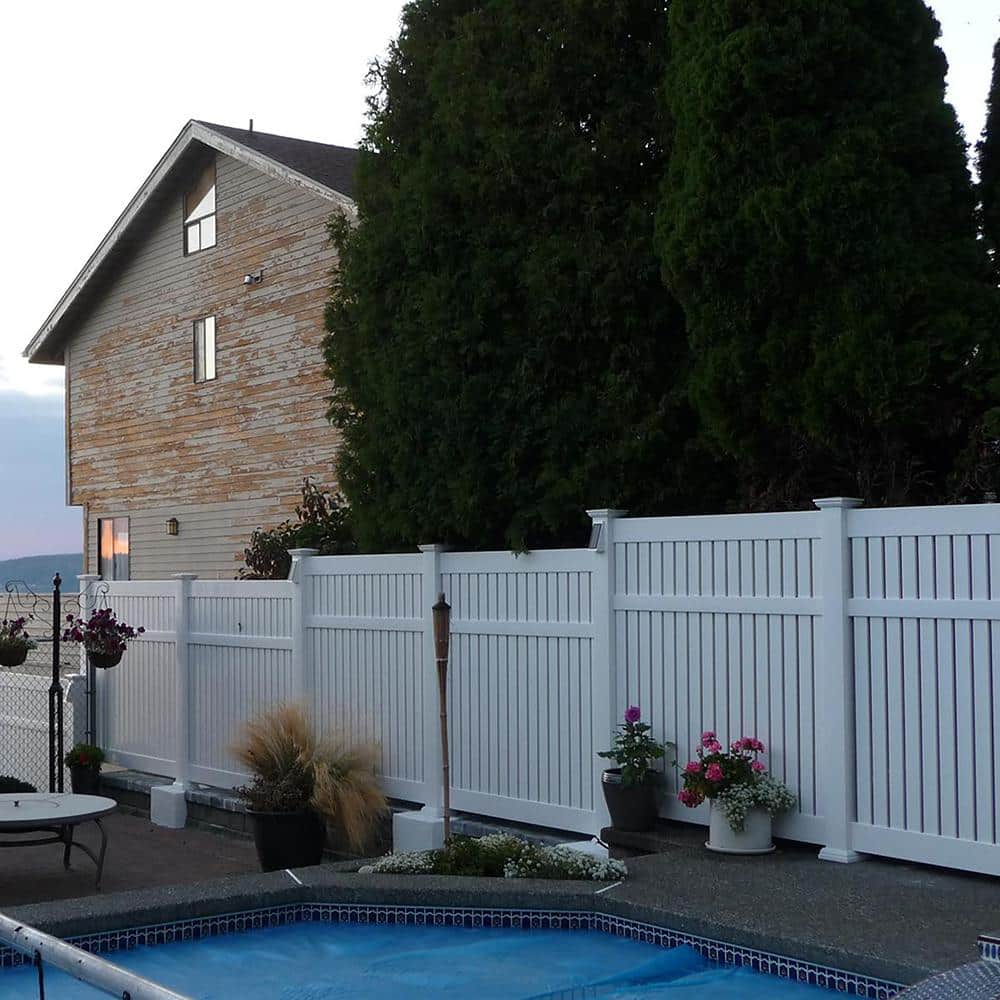 Weatherables Huntington 6 ft. H x 6 ft. W White Vinyl Semi-Privacy Fence Panel Kit (3)